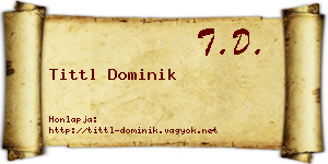 Tittl Dominik névjegykártya